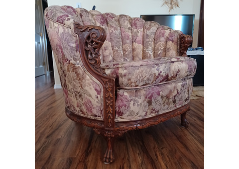 Barrel chair and matching armchair 