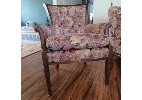 Barrel chair and matching armchair 