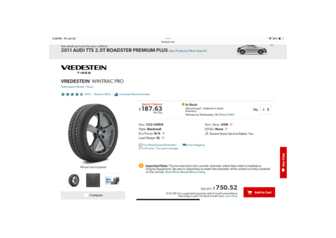 Vredstein winter tires mounted on  Motegi wheels