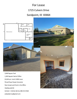 Sandpoint Commercial Building For Lease