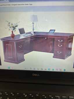 L-shaped executive desk