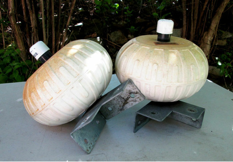 Two 9-inch diameter dock bumper wheels